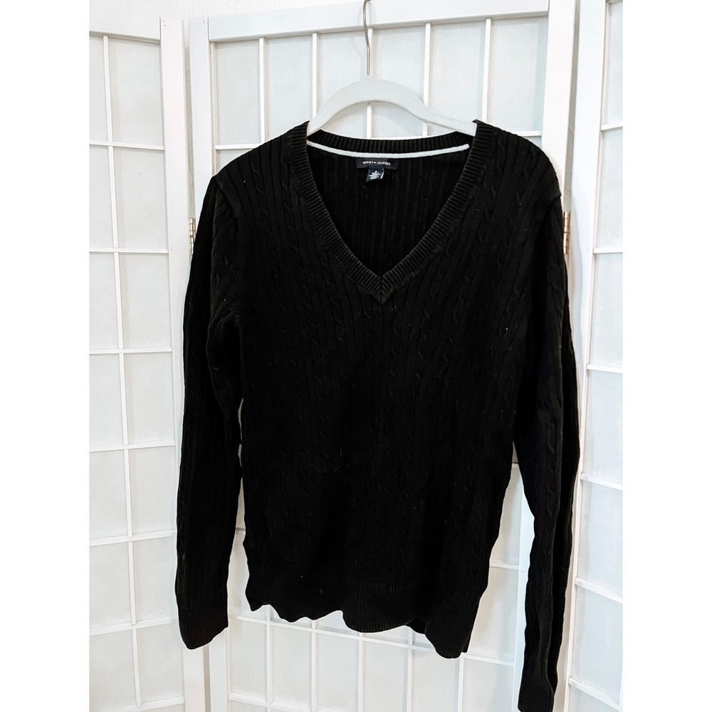 Tommy Hilfiger V-Neck Cable Knit Sweater